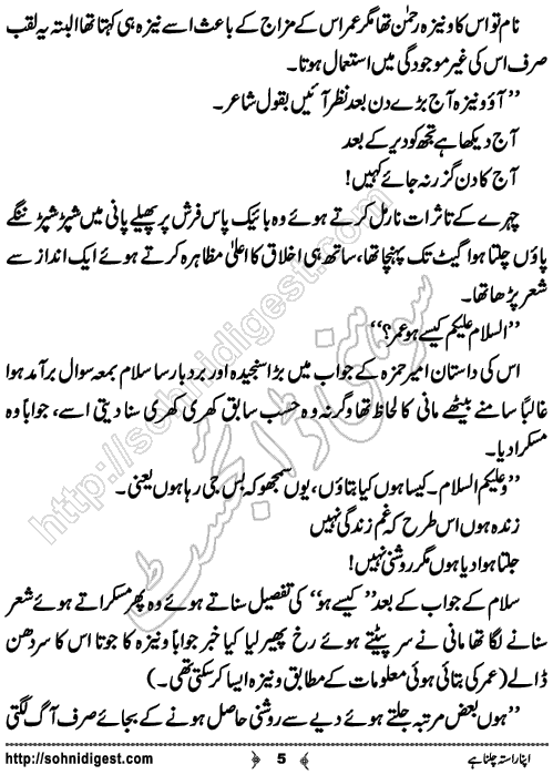 Apna Rasta Chalna Hai Romantic Urdu Novel by Afshan Afridi, Page No. 5