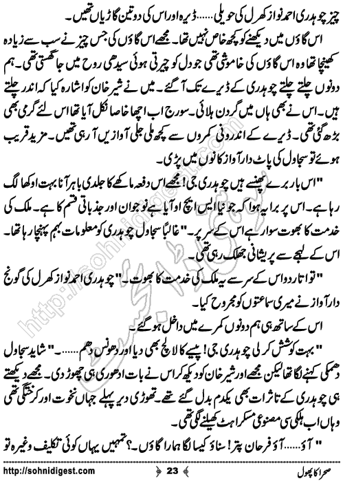 sehra ka phool romantic Urdu novel by bilal aslam, Page No. 23