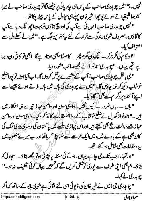 sehra ka phool romantic Urdu novel by bilal aslam, Page No. 24