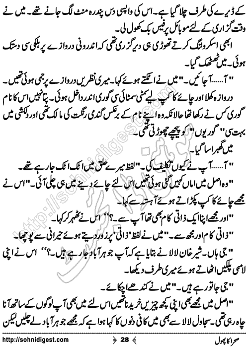 sehra ka phool romantic Urdu novel by bilal aslam, Page No. 28