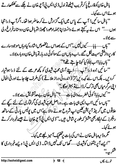 Khu e SagaN Crime Thriller Novel by Dr Abdul Rab Bhatti, Page No. 12