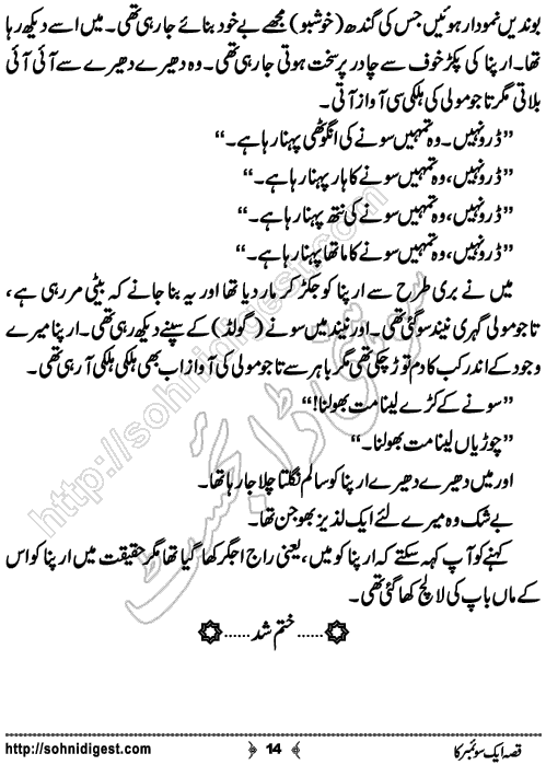 Qissa aik swember ka short Urdu story by humayun ayub, Page No. 14