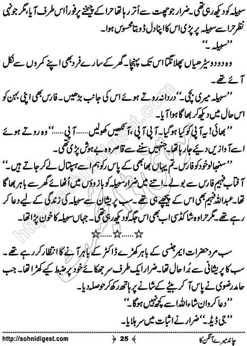 Chand Mere Aangan Ka Urdu novelette by Jiya Abbasi, Page No. 25