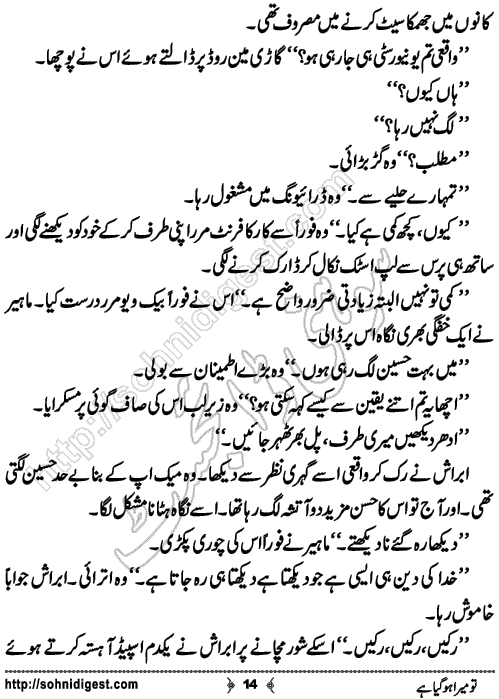 Tu mera hogia hai romantic Urdu novel by momina jamil, Page No. 14