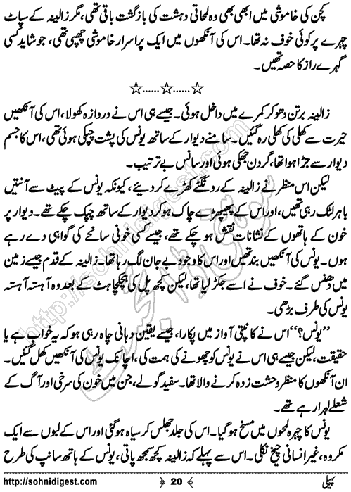 Paheli Urdu novelette by mustafa ahmed, Page No. 20