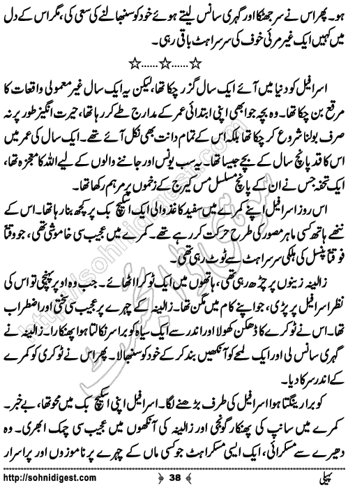 Paheli Urdu novelette by mustafa ahmed, Page No. 38