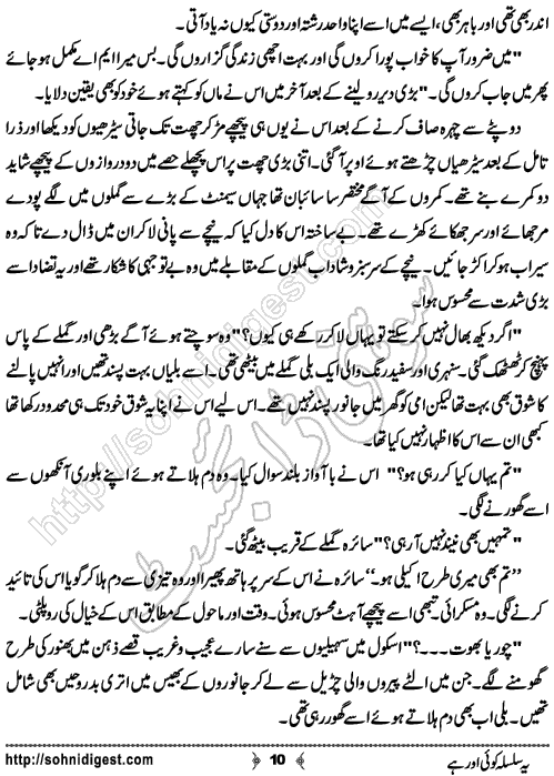 Yeh Silsila Koi Aur Hai Romantic Urdu Novel by Aasiya Raees Khan, Page No.  10