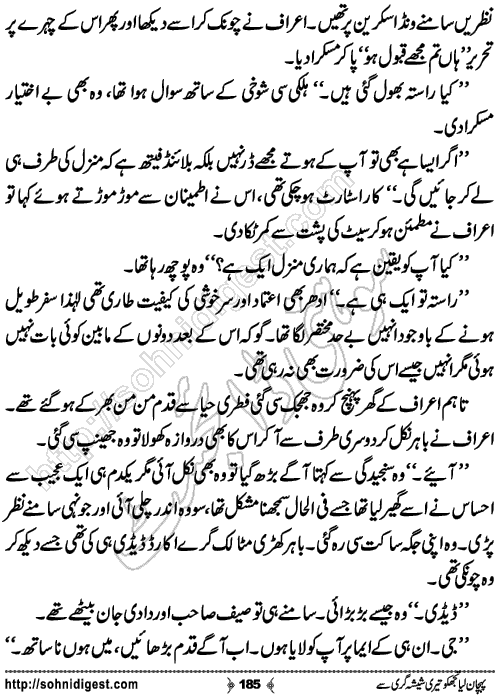 Pehchan Liya Tujh Ko Romantic Urdu Novel by Afshan Afridi, Page No.185