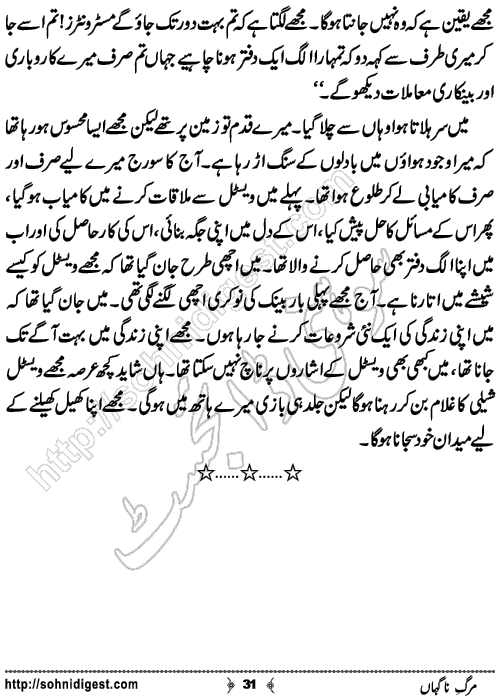 Marg e Nagahan Crime story by Ahmad Nauman Sheikh, Page No.31