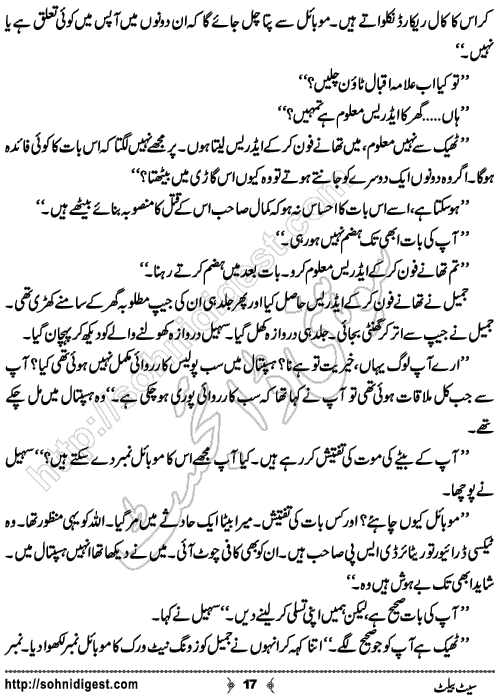 Seat Belt Suspense and Crime Story by Ahmad Nauman Sheikh, Page No.  17