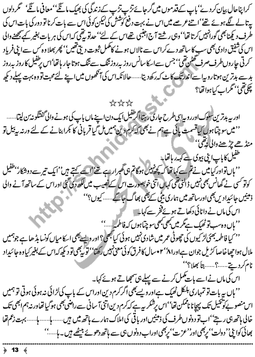 Band Darwazay (Closed Doors) A Short Story by Aliya Tauseef Page No. 13