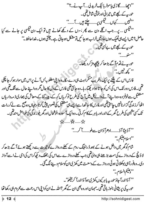 Urdu Novel Idrak (Realization) by Aliya Tauseef Page No. 12