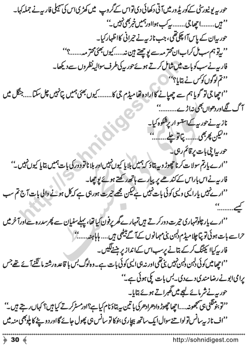 Urdu Novel Idrak (Realization) by Aliya Tauseef Page No. 30