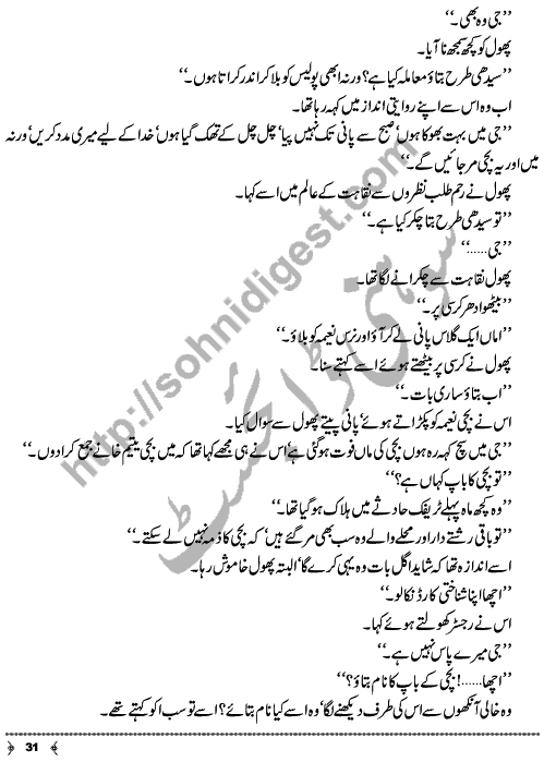 Urdu Novel Piyas (Thirst) by Aliya Tauseef Page No. 31