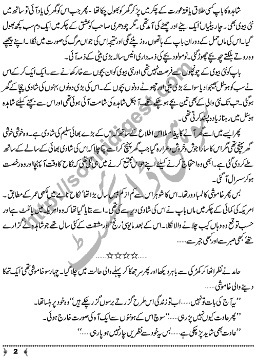 Musafatain Or Manzilain an Urdu Novelette by Amna Ahmad Short Story Writer & Novelist Page No.  2