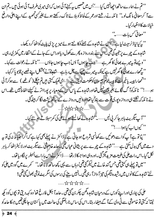 Musafatain Or Manzilain an Urdu Novelette by Amna Ahmad Short Story Writer & Novelist Page No.  24