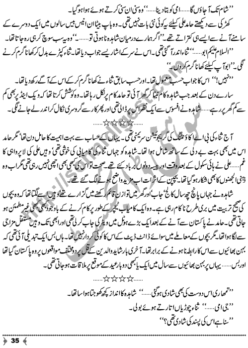 Musafatain Or Manzilain an Urdu Novelette by Amna Ahmad Short Story Writer & Novelist Page No.  35