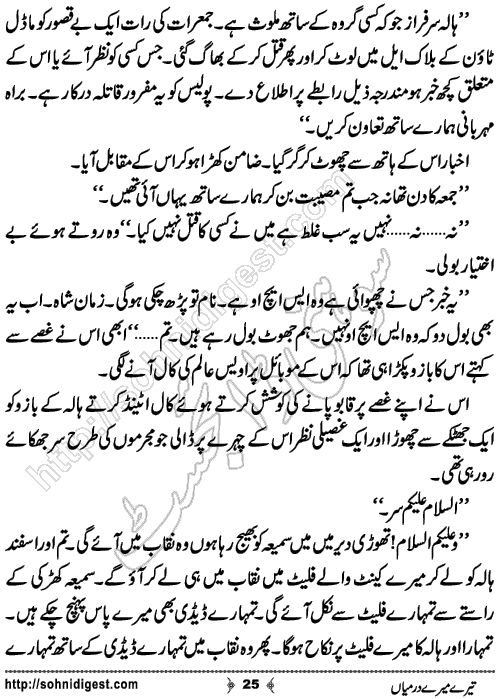 Tere Mere Darmiyan Romantic Urdu Novel by Ana Ilyas, Page No.25