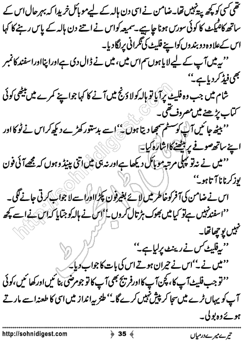 Tere Mere Darmiyan Romantic Urdu Novel by Ana Ilyas, Page No.35