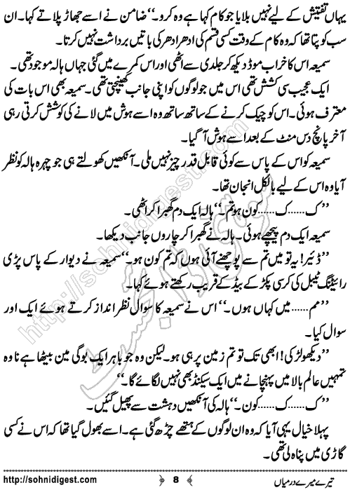 Tere Mere Darmiyan Romantic Urdu Novel by Ana Ilyas, Page No.8