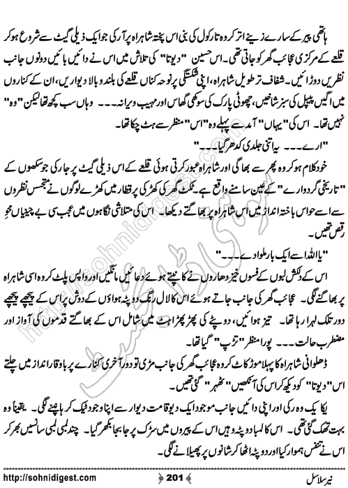 Neer Salasal Urdu Novel , Page No. 201