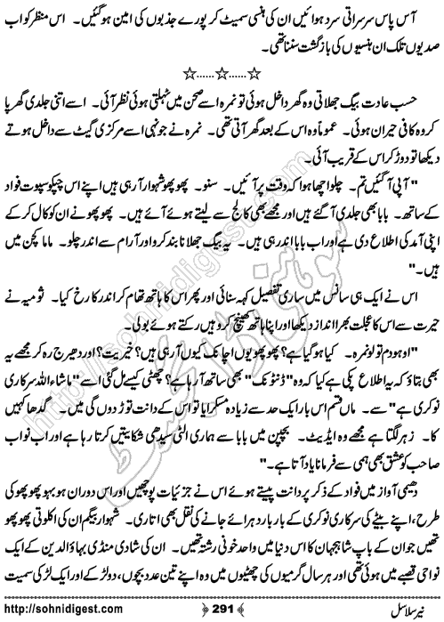 Neer Salasal Urdu Novel , Page No. 291