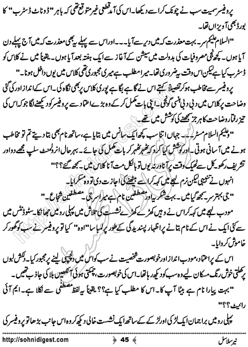 Neer Salasal Urdu Novel , Page No. 45