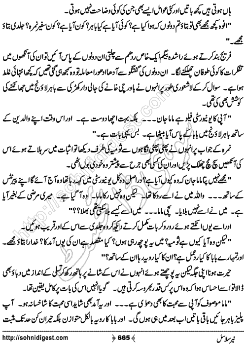 Neer Salasal Urdu Novel , Page No. 665