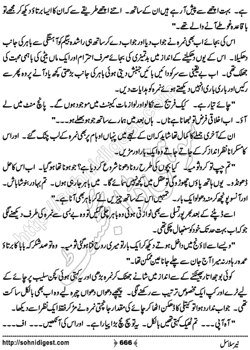 Neer Salasal Urdu Novel , Page No. 666