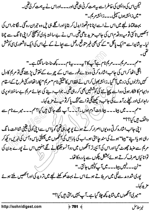 Neer Salasal Urdu Novel , Page No. 781