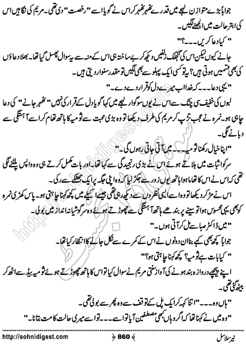Neer Salasal Urdu Novel , Page No. 860