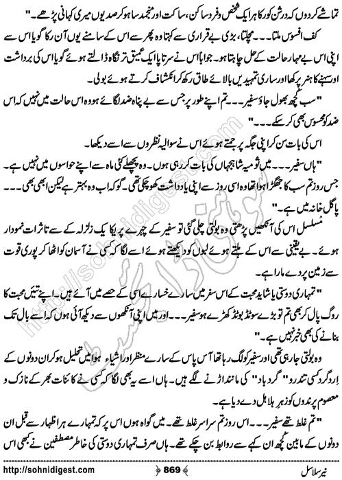 Neer Salasal Urdu Novel , Page No. 869