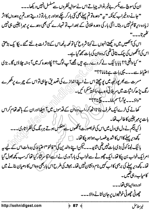 Neer Salasal Urdu Novel , Page No. 87