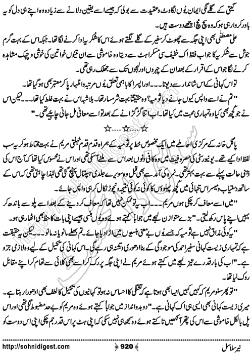 Neer Salasal Urdu Novel , Page No. 920