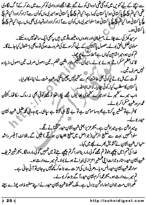 Kia Tum Such Much Pakistani Ho is a Novelette written by Asif Ahmad Bhati about the miserable condition of our country and the irresponsible behaviour of us as Pakistani nation,   Page No. 20