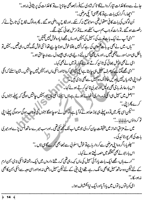 Urdu Novel Naseebon Walian by Ayesha Liaqat Page No. 14