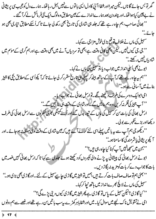 Urdu Novel Naseebon Walian by Ayesha Liaqat Page No. 17