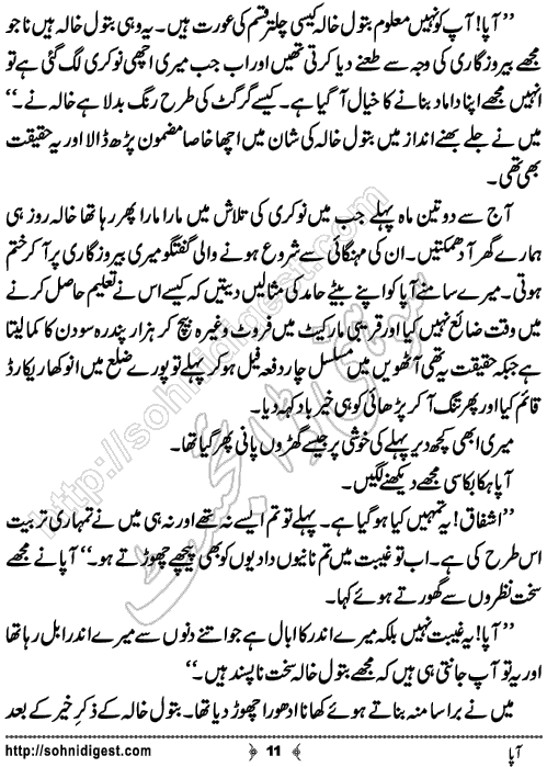 Aapa Short Urdu Story by Bilal Aslam,Page No.11