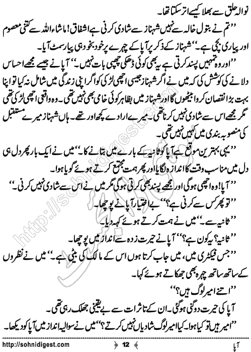 Aapa Short Urdu Story by Bilal Aslam,Page No.12