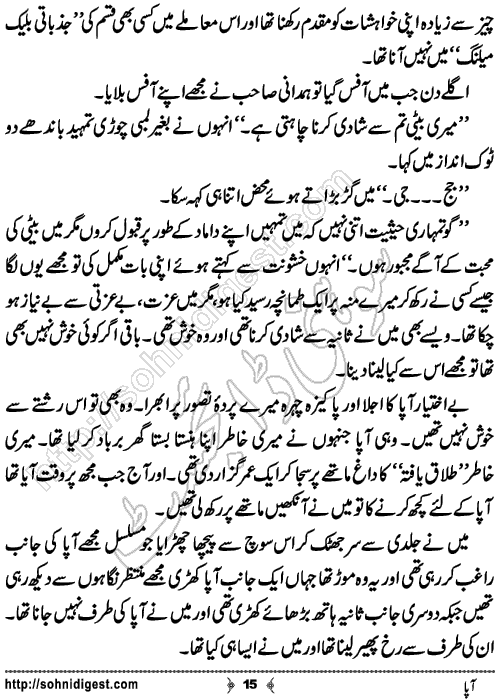 Aapa Short Urdu Story by Bilal Aslam,Page No.15