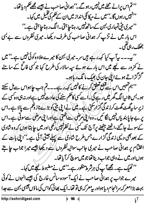 Aapa Short Urdu Story by Bilal Aslam,Page No.16