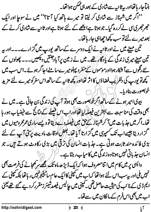 Aapa Short Urdu Story by Bilal Aslam,Page No.23