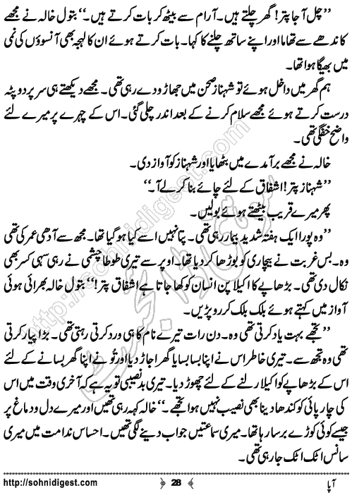 Aapa Short Urdu Story by Bilal Aslam,Page No.28