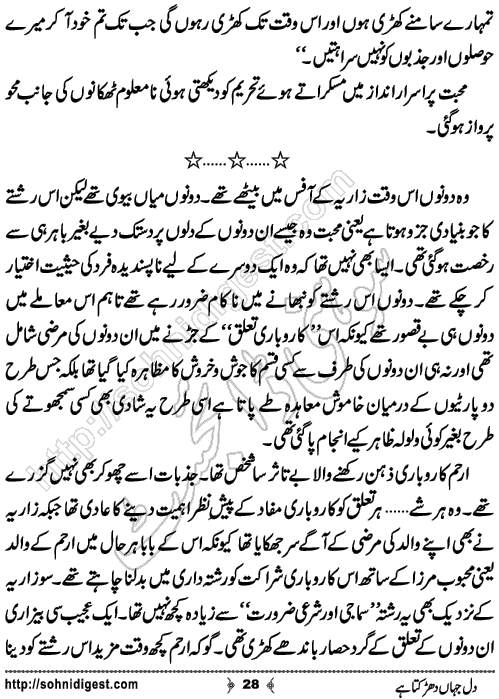 Dil Jahan Dharakta Hai Romantic Urdu Novel by Bilal Aslam, Page No.28