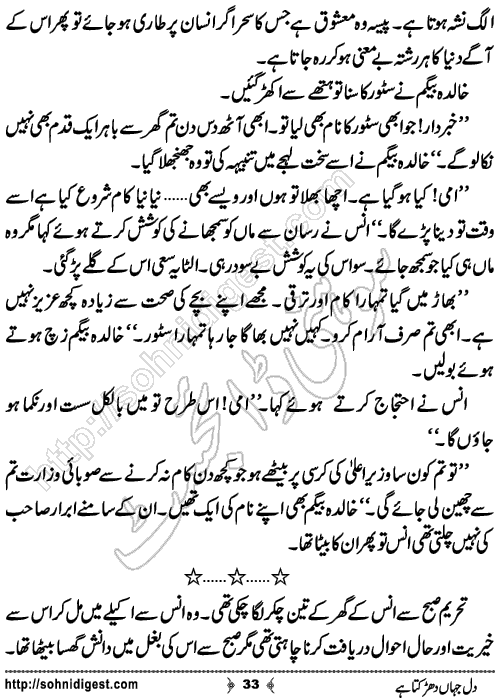 Dil Jahan Dharakta Hai Romantic Urdu Novel by Bilal Aslam, Page No.33