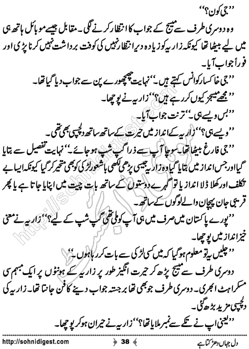 Dil Jahan Dharakta Hai Romantic Urdu Novel by Bilal Aslam, Page No.38