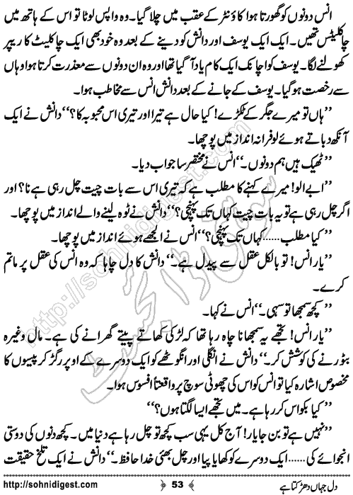 Dil Jahan Dharakta Hai Romantic Urdu Novel by Bilal Aslam, Page No.53