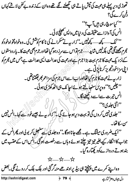 Dil Jahan Dharakta Hai Romantic Urdu Novel by Bilal Aslam, Page No.79