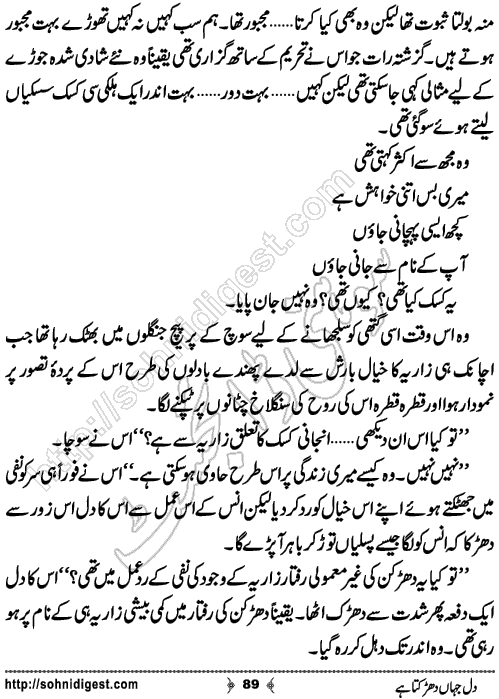 Dil Jahan Dharakta Hai Romantic Urdu Novel by Bilal Aslam, Page No.89