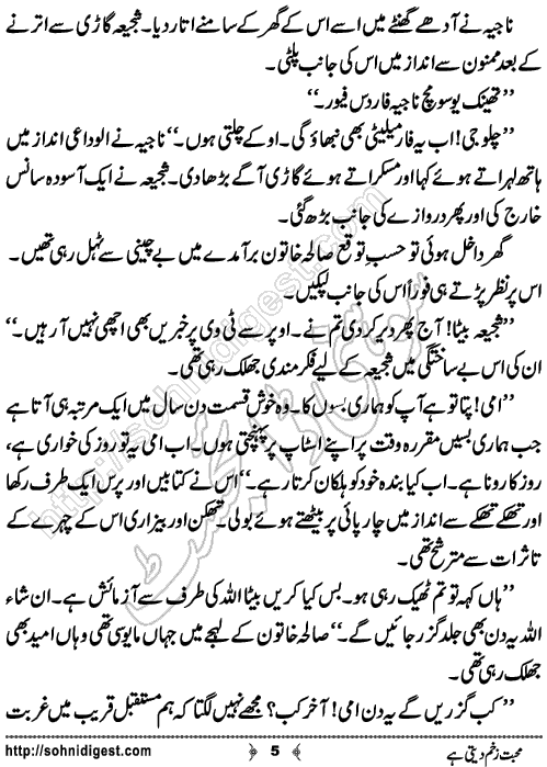 Mohabbat Zakham Deti Hai Romantic Urdu Novel by Bilal Aslam,Page No.5